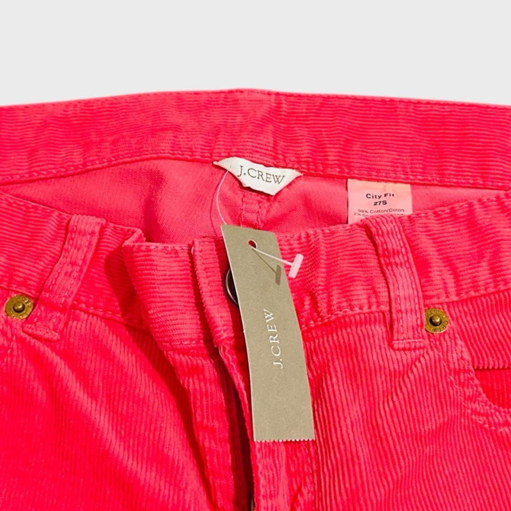 NWT J Crew Petites City Fit Corduroy Straight Leg Pants in Coral - Picture 5 of 5